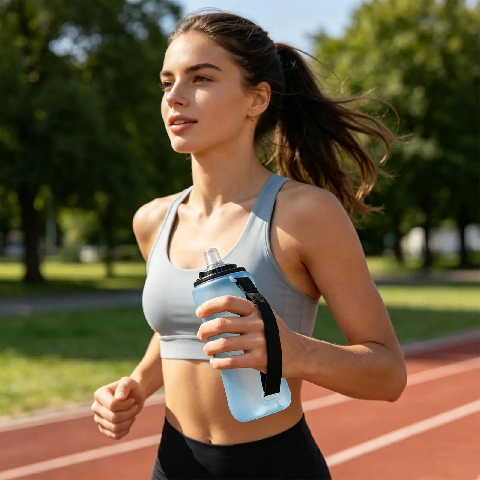Foldable Water Bottle Soft Leakproof Portable Foldable Container Sports Water Bottle For Beach Stadium Summer Park Camping