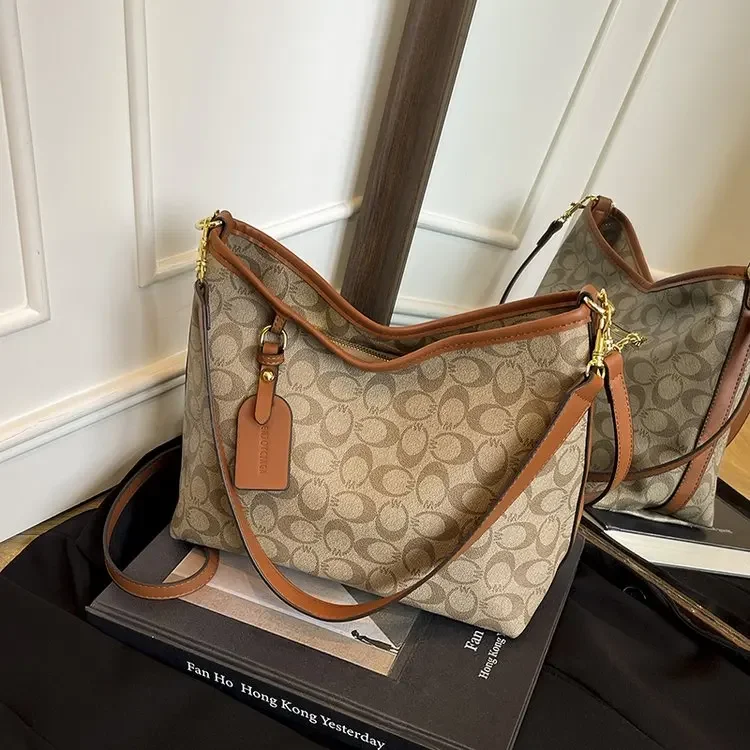 

2026 New Large-capacity Tote Women's Bag Retro Elegant High-value Shoulder Bag Temperament Handbag Messenger Bag