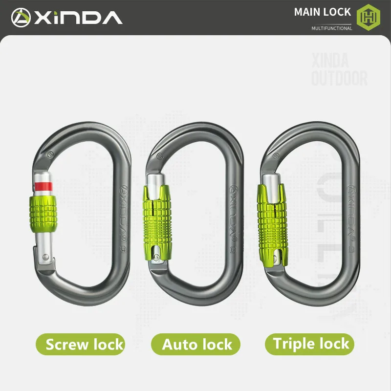 Xinda 25KN Professional Carabiner Auto Locking Gate Carabiner Climbing Rappelling Gear Quick Equipment