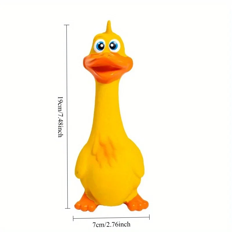 Squeaky Dog Chew Toy Latex Duck Shape Pet Bite Resistant Training Toy for Teeth Cleaning