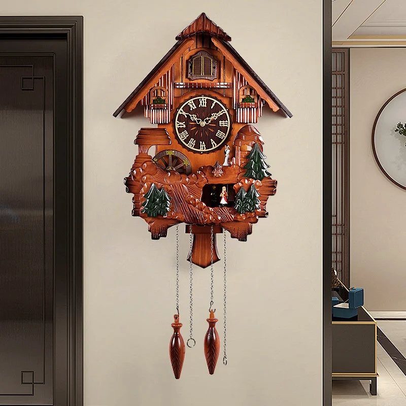 European swing wall clock high-end creative designer multifunctional cuckoo clock aesthetic zegar na ścianę interior furniture