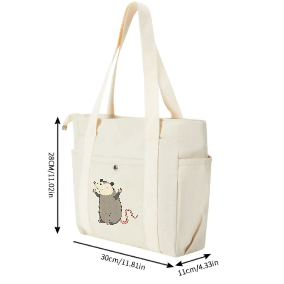 بوسوم "لا شيء أنا بوسوم بلي!" حقيبة كتف متعددة الجيوب ذات سعة كبيرة على شكل رسوم كرتونية، حقيبة كتف للتنقل في المكتب