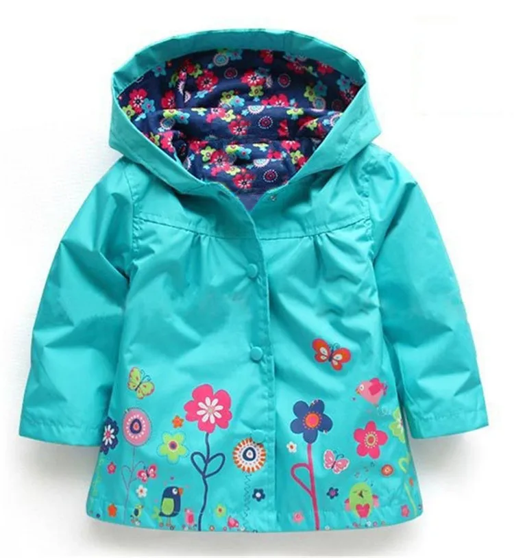 Veste imperméable à manches longues pour enfants, manteau coupe-vent décontracté, sweat à capuche pour enfants, imprimé fleuri, vêtements d'extérieur pour enfants, bébé, garçons, filles, mode automne