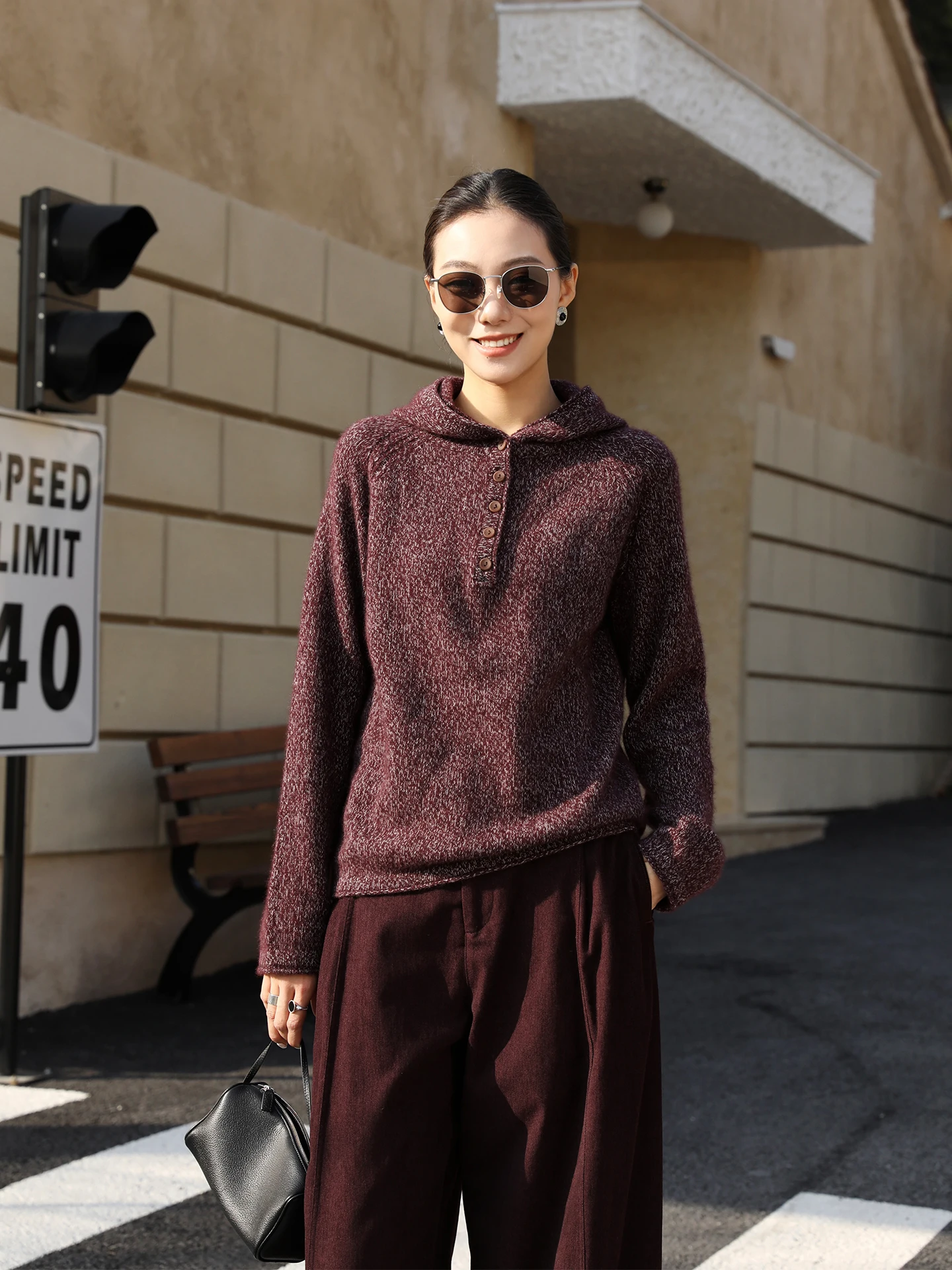 

Casual Woolen Knitted Hat Women's Sweater Spring New Sle Loose Warm Overhead Top Soft Long Sve Regular Fit Pure Color