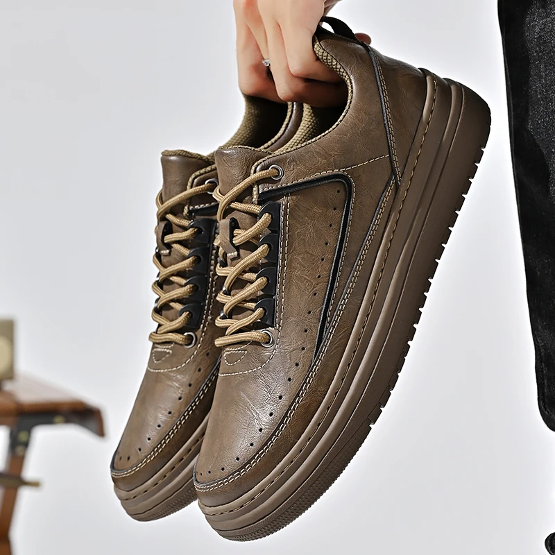 

Board Shoes Men Spring Autumn New Style Youthful Trend Height Increasing Anti Slip Soft Sole Breathable Work and Leisure Shoes