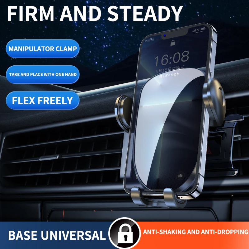 車の携帯電話ホルダー,自動クランプ,iPhoneおよびすべて用のワイヤレス充電器,Android対応,8番目のスマートセンサー,急速充電