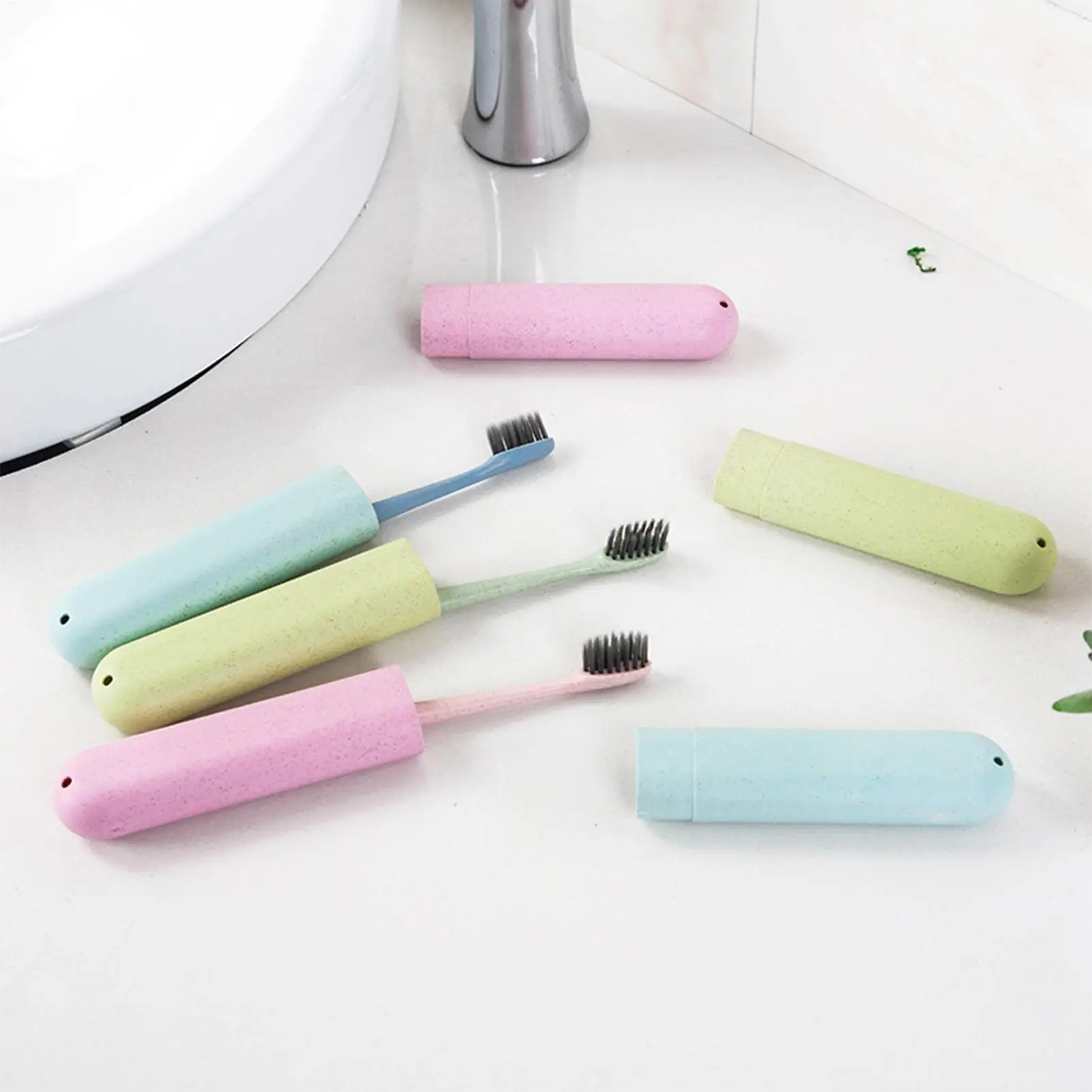 Portable Toothbrush Holder Case with Ventilation Holes, Lightweight Mini Travel Cover, Hygienic Storage Box for Home & Trip