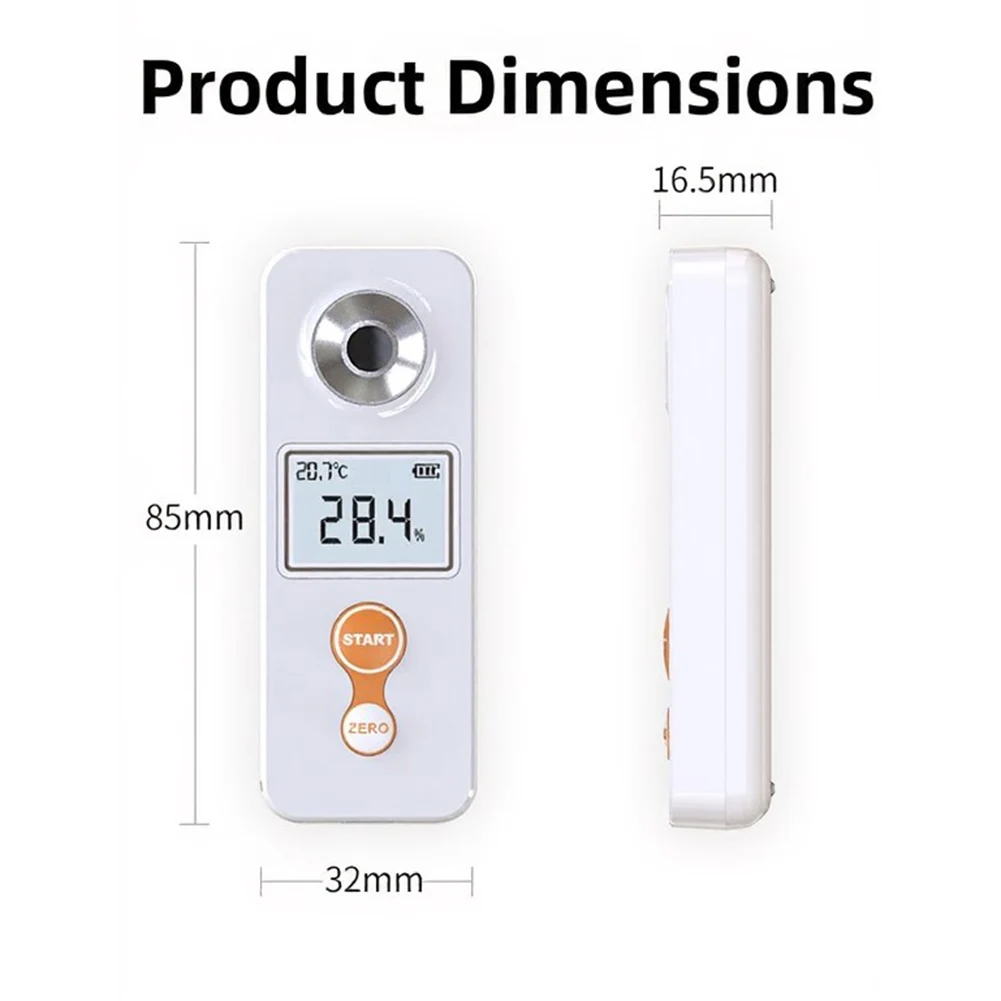 Digital Rechargeable Refractometer Glucose Meter With Backlit LCD Screen 0-53% With Backlit LCD Display Screen