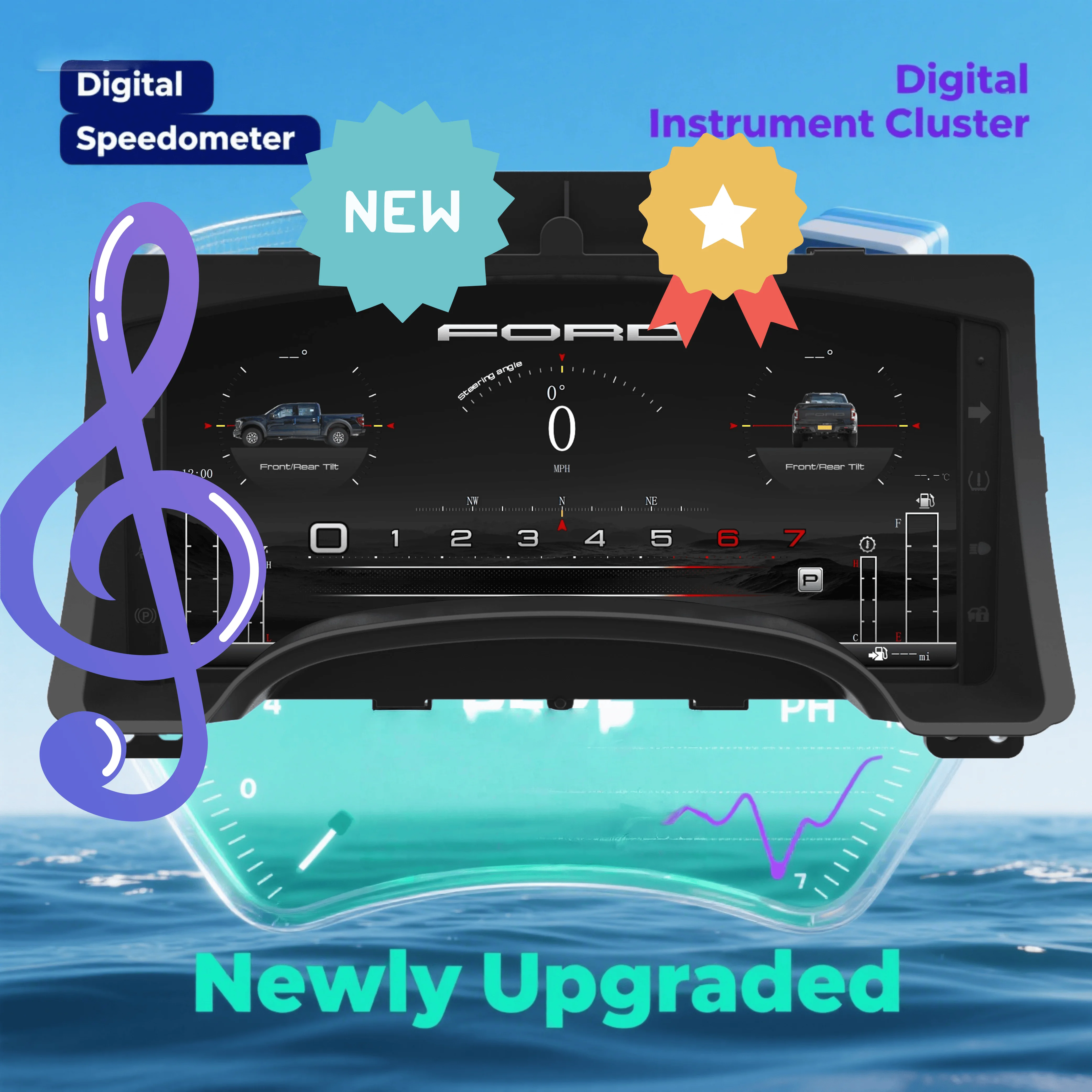 

For Ford F-150 2012-2014 Digital Instrument Cluster Virtual Instrument Speedometer Cockpit Digital Dashboard Linux System