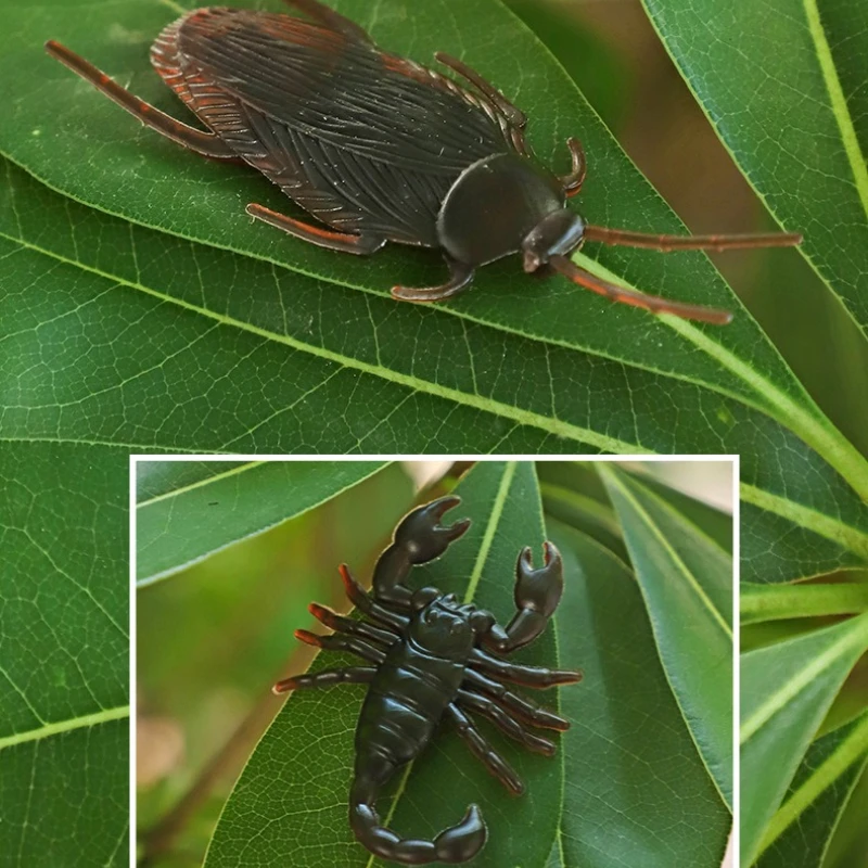 Jouets de farces amusants et réalistes, insectes effrayants, faux cafards, serpent, jouet de farces d'halloween, décor du poisson d'avril
