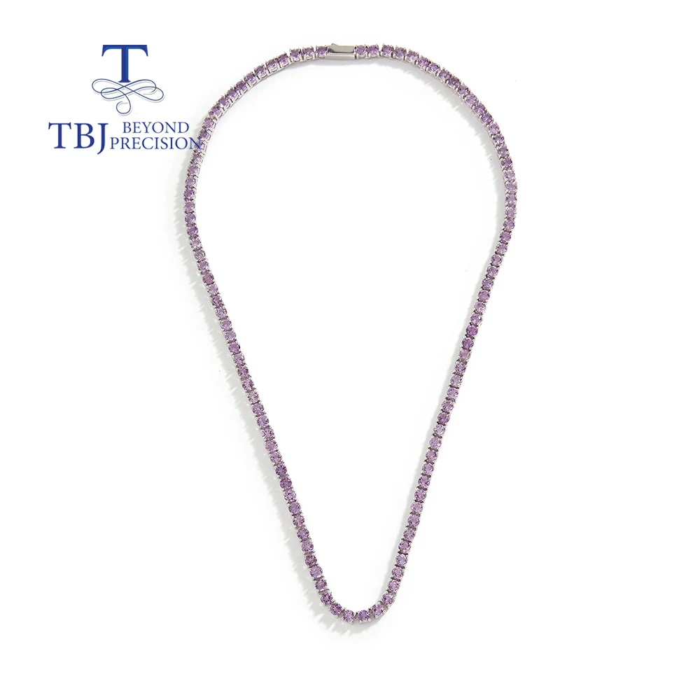 2026,Romantic purple natural Brazil amethyst necklace fashion elegant S925 silver fine jewelry for women banquet engagement wear