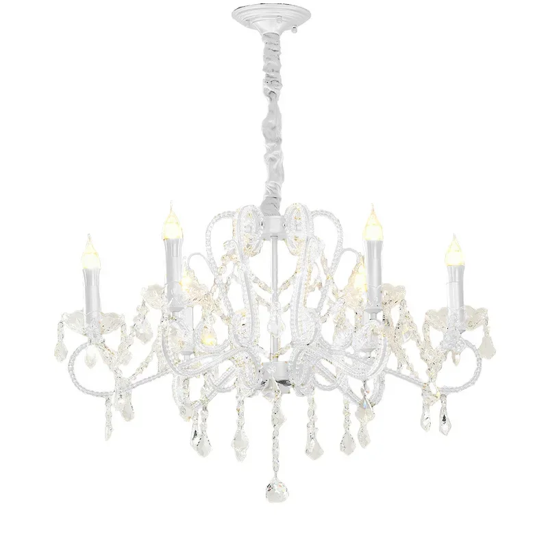 Court style retro French princess room chandelier light luxury American villa dining room living room master bedroom