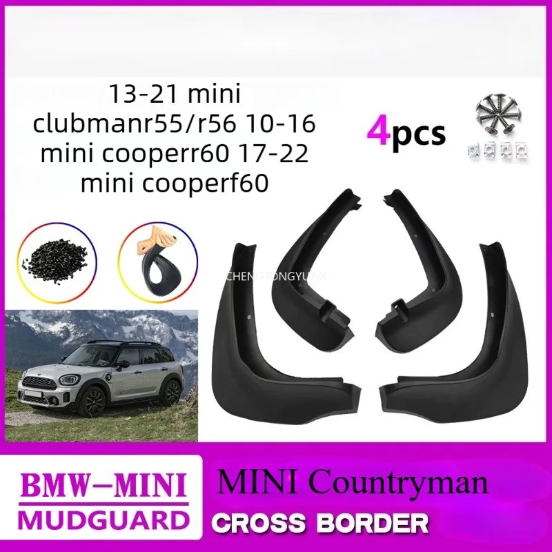 MudFlaps For BMW MINI Countryman R60 F60 2010-2022 Clubman R55 R56 Mudguards Mud Flaps Splash Guards Fender Accessories