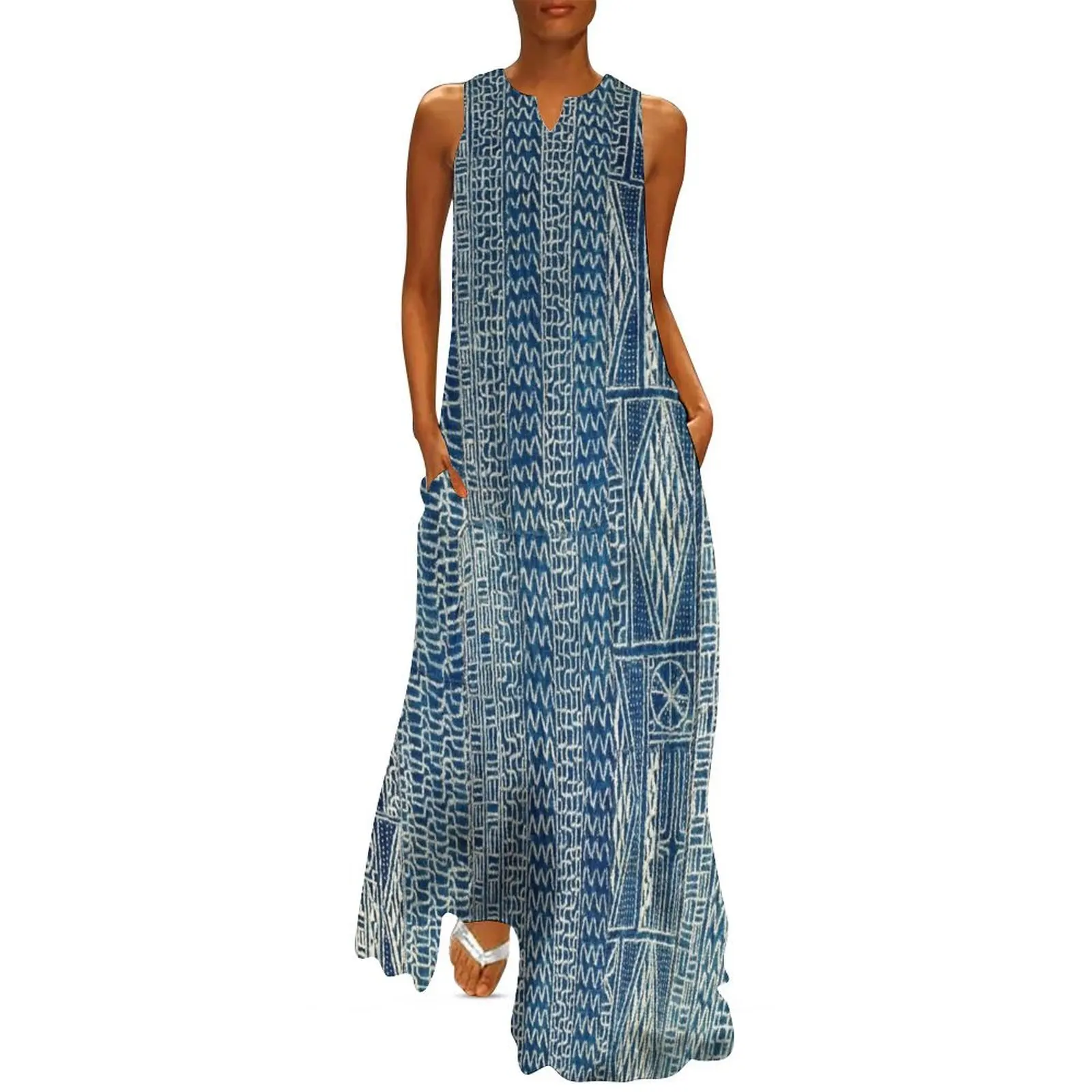 Ndop Cameroon West African Textile Print Long Dress long dress women summer dress summer women's summer clothing 2025