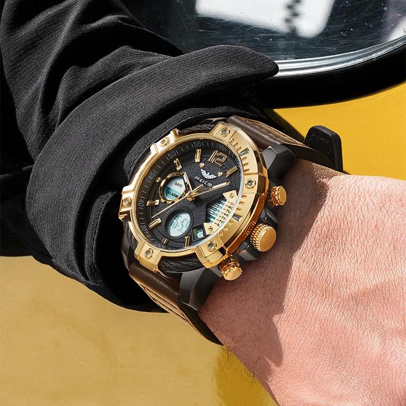 FEICE Men\'s Quartz Watch Original Wristwatch Multifunctional Waterproof  Sport Watch for Men Creative Fashion Watch FK038