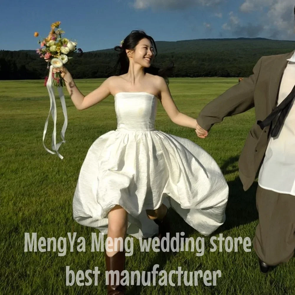 ZHUISHU-vestidos de novia sencillos de Corea, sin tirantes, corte en A, elegante vestido de novia sin mangas, vestidos para sesión de fotos Tarin hechos a medida