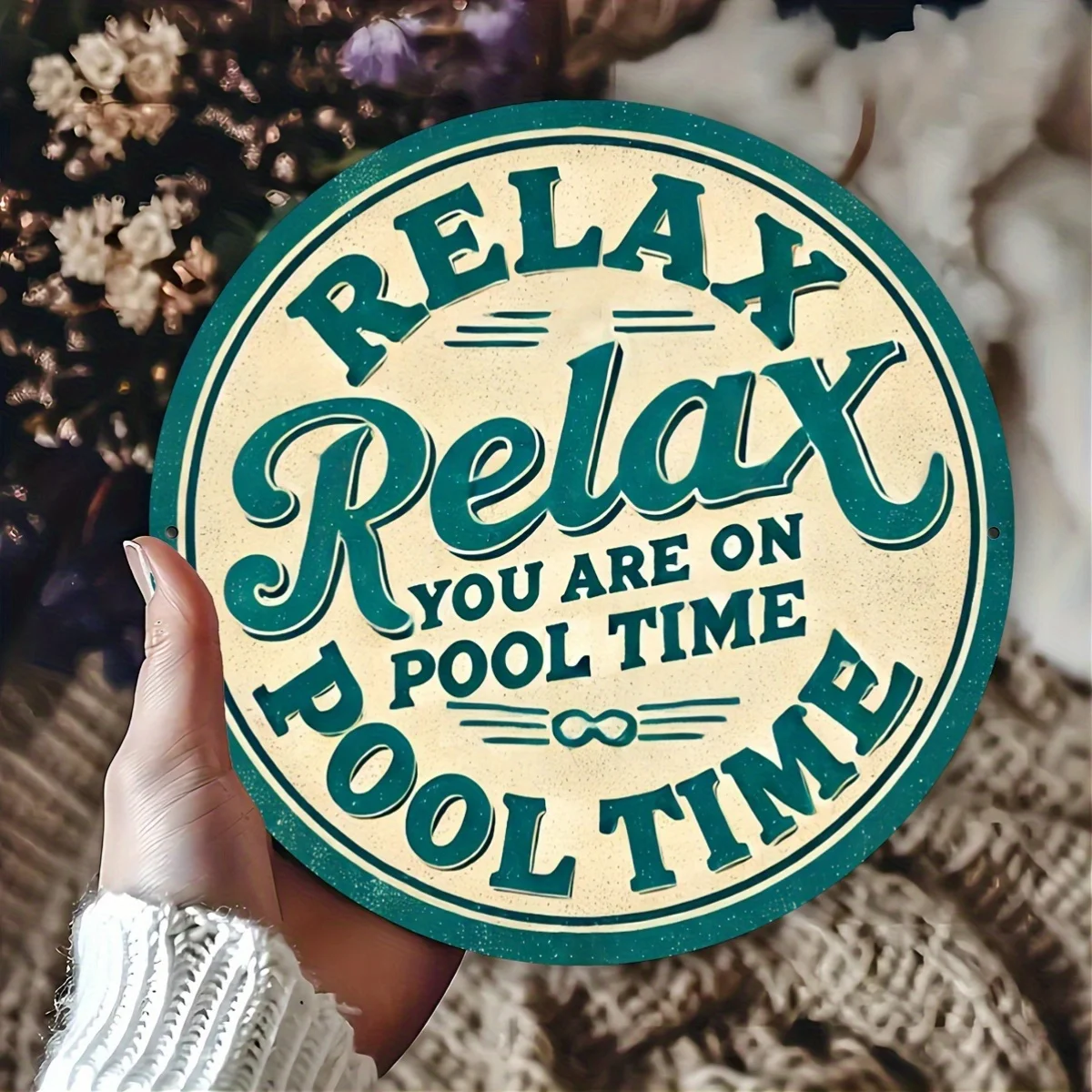 Letrero redondo de aluminio "Relax, You Are on Pool Time", 3,07x3,07 pulgadas, divertida placa de playa para el hogar, habitación, baño, Bar, cafetería, Gara, 1 ud.