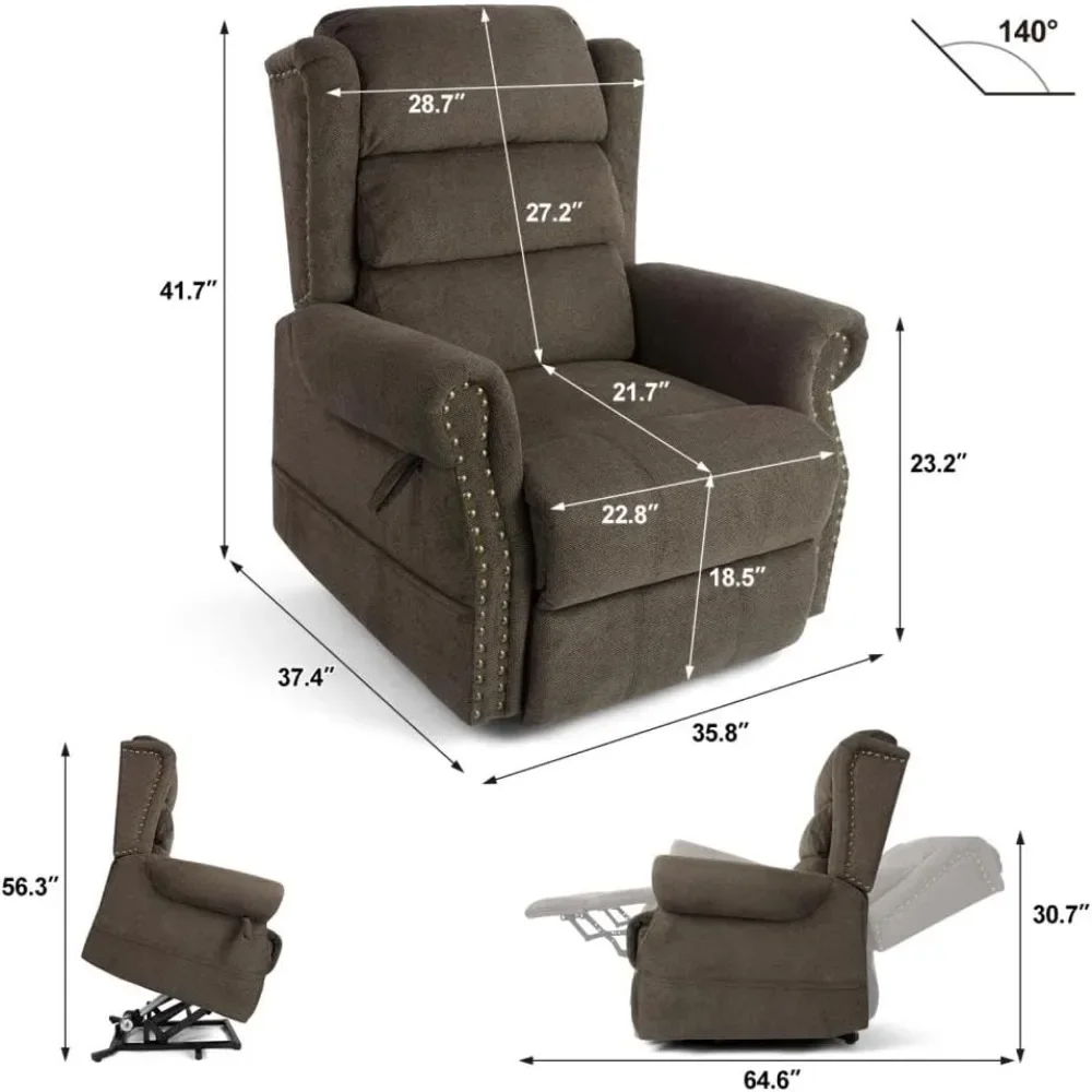 Electric Power Lift Massage Recliner Chair Sofa, Perfect Elderly Companion with 8-Point Massage, Lumbar Heat, and Adjustable