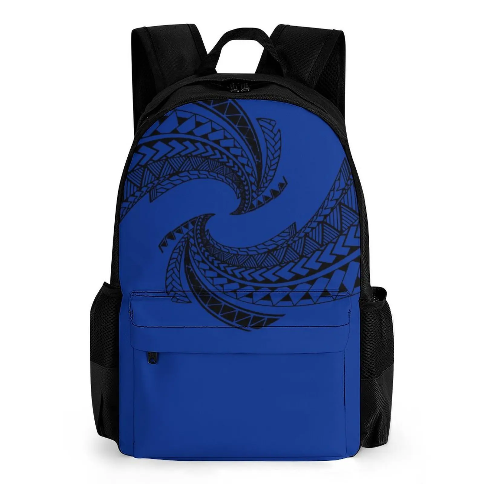 

Настраиваемый полинезийский школьный рюкзак с узором пальмового листа, дышащий полиэстеровый рюкзак для кампуса с индивидуальными принтами