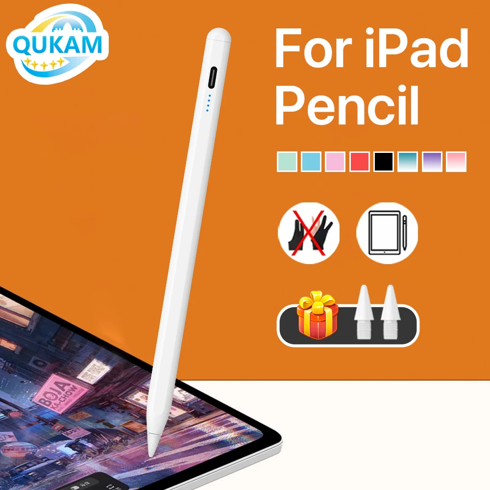 

Для Apple Pencil 2 1, стилус с защитой от наклона и чувствительностью ладони, для iPad 6/7/8/9/10 2018-2025, Mini 5/6, Air3/4/5, Pro 11/12