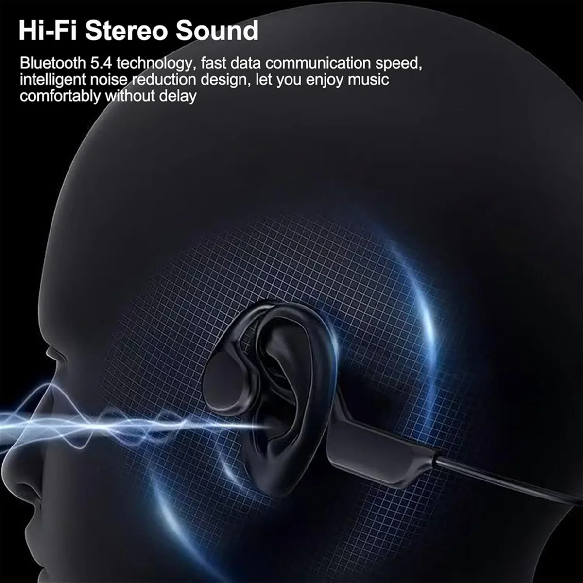 

Bone Conduction Headphones Sports Headset Open-Ear Bluetooth Wireless Swimming Earphones Built-in Mic for Workout