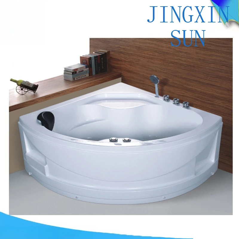 1.2 meters acrylic triangular bathtub, fan-shaped bathtub against the wall, small apartment massage