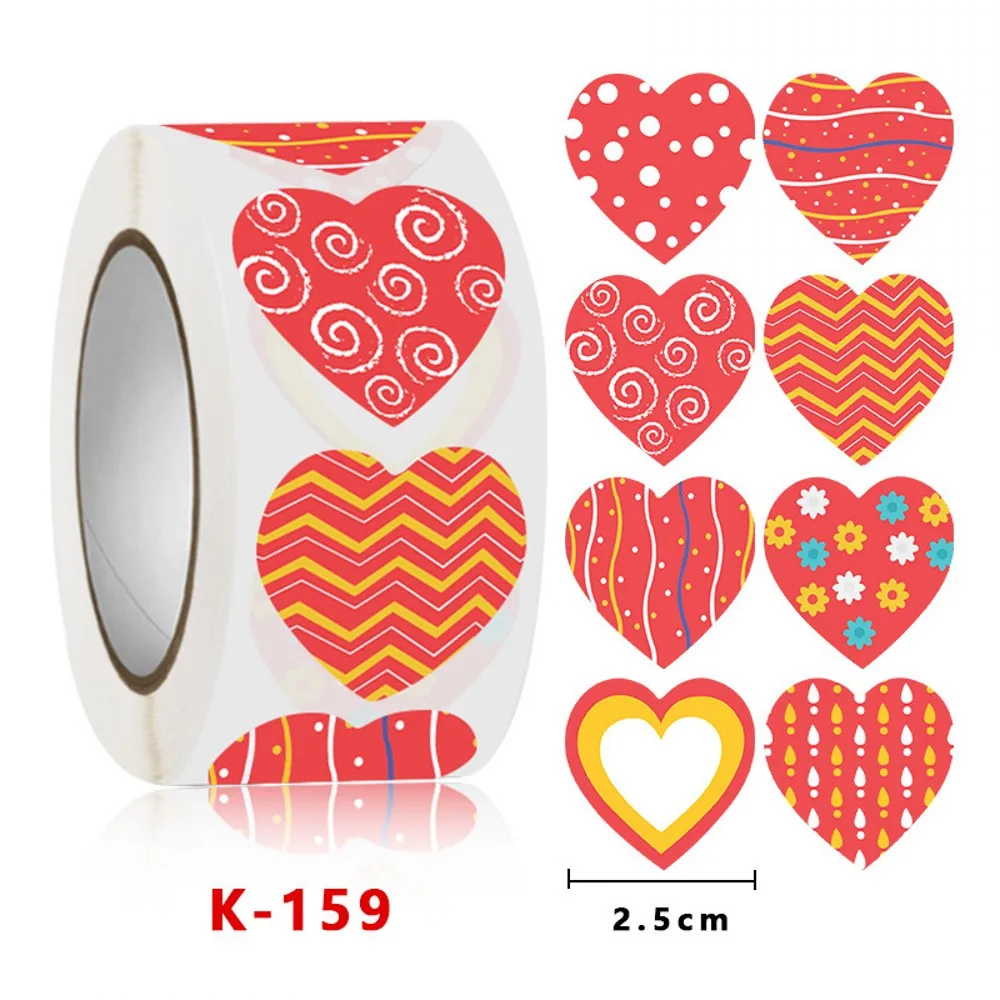500PcsRed Heart Self Adhesive Stickers Love Pattern Labels For Wedding Party Gift Wrapping Scrapbook Craft Stationery Decoration