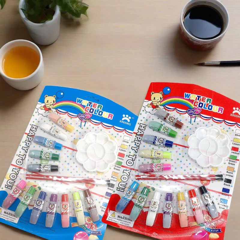 12-color Watercolor Paint Set Palette Paint Brush for Children's Painting Graffiti Outdoor Sketch DIY Handmade Products