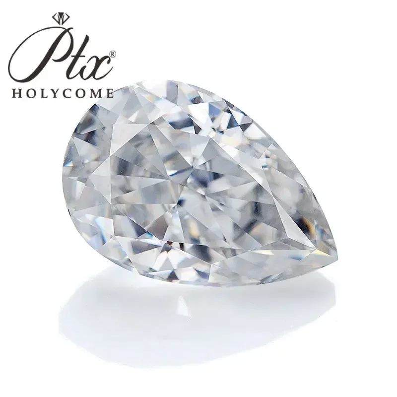 100% Moissanite Pear  Crushed Ice Cut GRA Free Girdle D Color VVS Clarity Loose Gemstones Diamond Engagement Jewelry Making