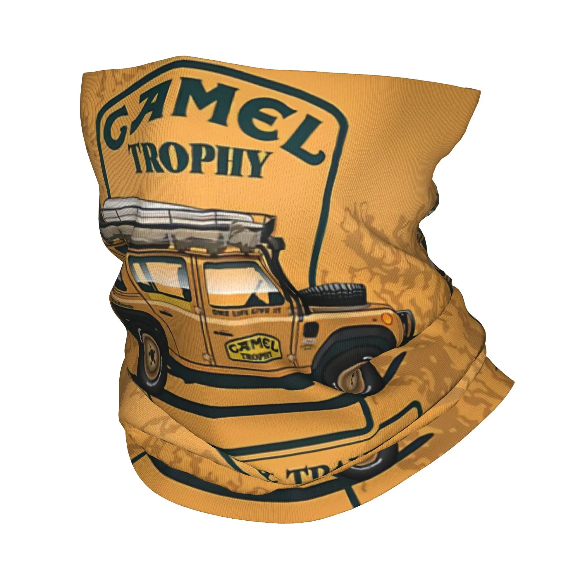 

Custom Camel Trophy Defender 110 Neck Gaiter Men Women UV Protection Winter Bandana Scarf for Cycling
