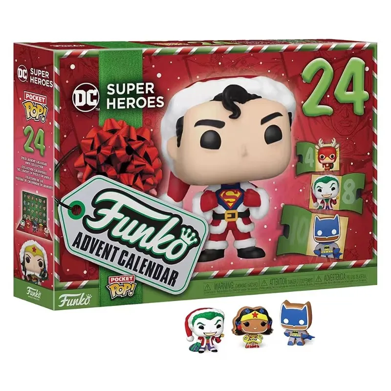 24 pçs produtos quentes de natal calendário do advento herói calendário do feriado dc super-herói 24 brinquedos de bolso presente de natal brinquedos