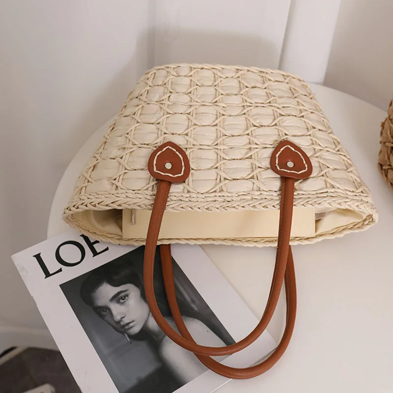 Borsa da donna in paglia con nappe bohémien borse a tracolla in vimini intrecciate in Rattan di grande capacità Totes Casual Summer Beach grandi borse 2023