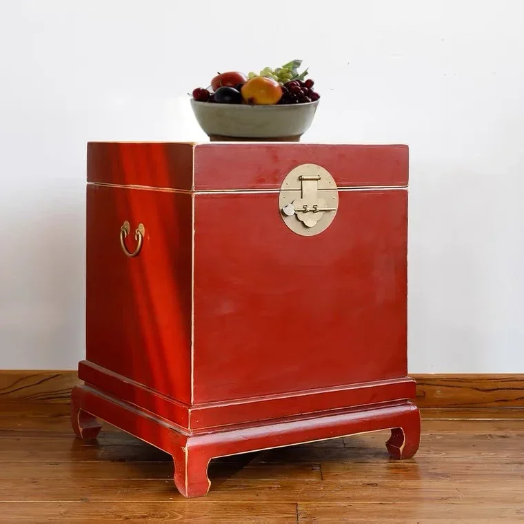 Q New Chinese solid wood bedside table antique and old side few new classical telephone cabinet