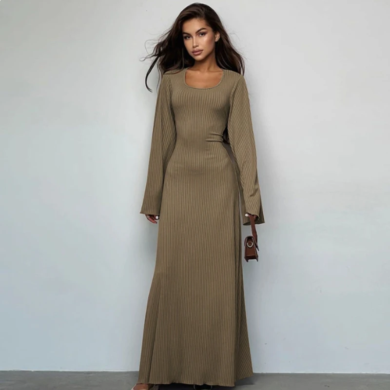 

Solid Lace Up Flying Sleeve Loose Fit Patchwork Female Dress Casual Streetwear Fashion New Women Dress Black Y2k U-collar