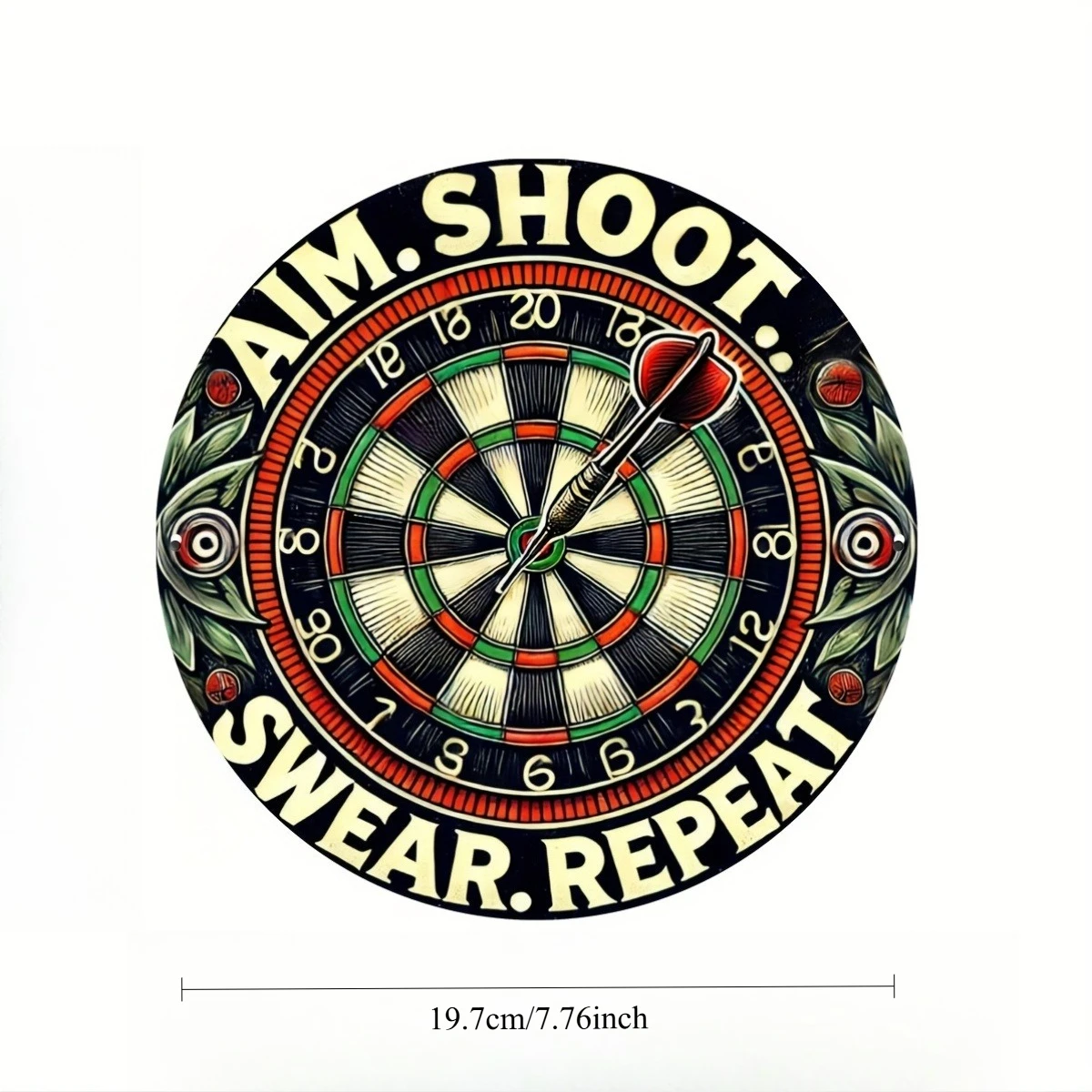 1pc Retro Style Aluminum Dart Board Wall Art - Metal Tin Sign for Home, Office, Bar Decor - Easy to Hang, Durable, Waterproof