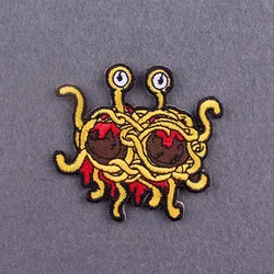 10PCs/Lot Flying Spaghetti Monsterism Patches For Clothing Thermoadhesive Patches On Clothes Stripes Pastafarianism Badges Decor