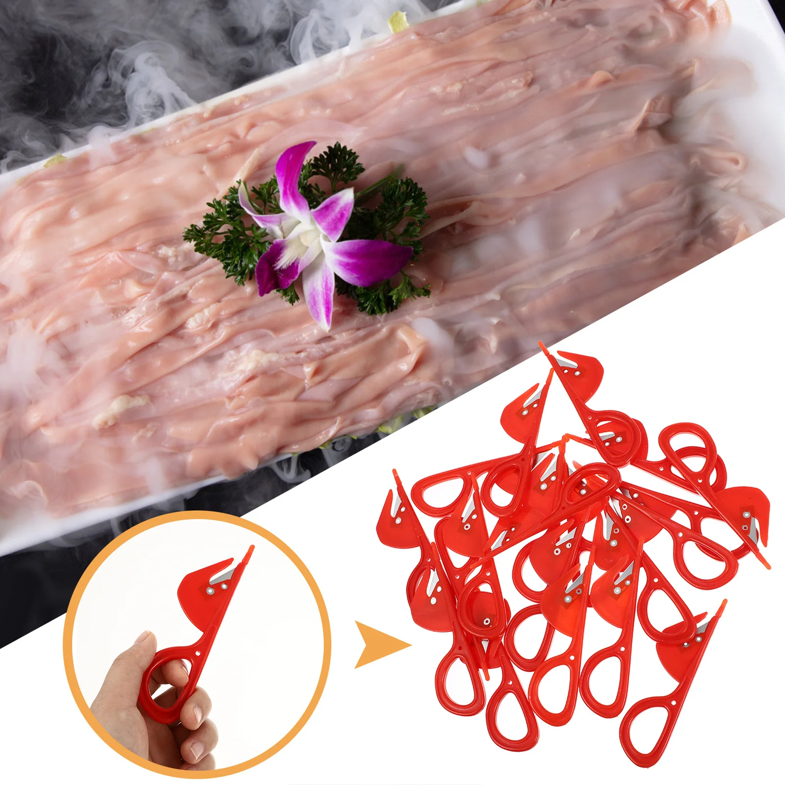 

20Pcs Intestine Opening Tools Creative Design Intestine Knives for Household Restaurant Space Saving Portable Bowel Knife Set