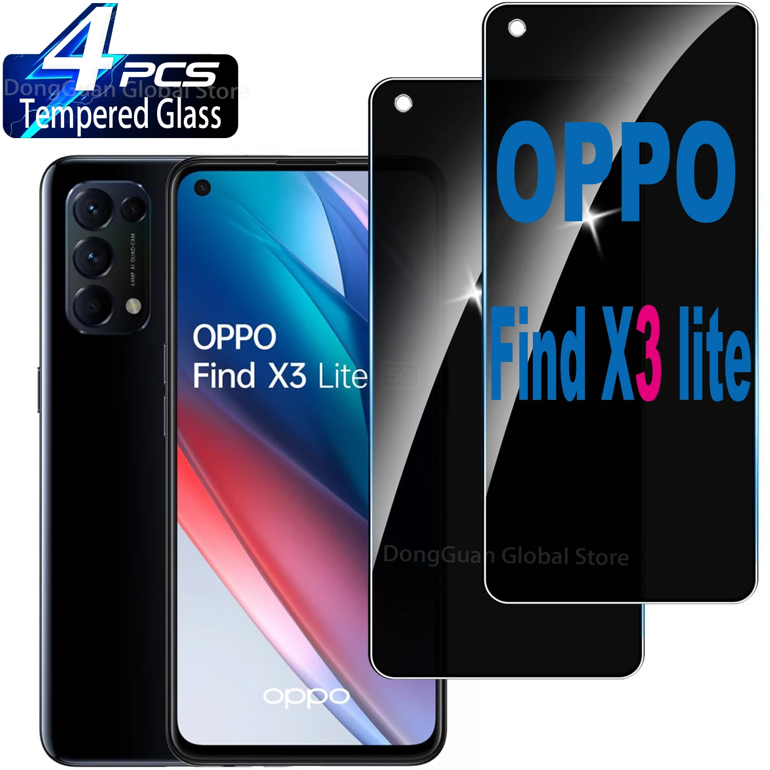 

For OPPO Find X3 Lite Anti Spy Tempered Glass Protector Privacy Screen Film