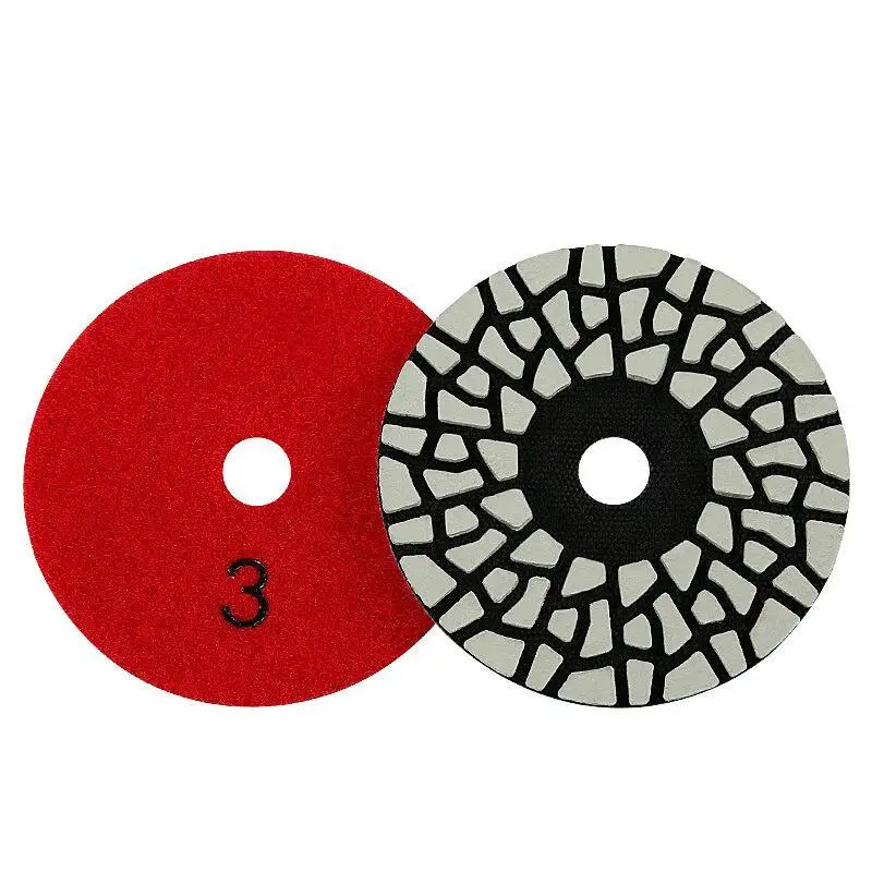 4 Stück 4-Stufen-Diamant-Polierpads 3 Zoll 4 Zoll Trockenpolierpads für Granit, Marmor, Quarzstein, Arbeitsplatten, Fliesen Polierpad – Detail 11