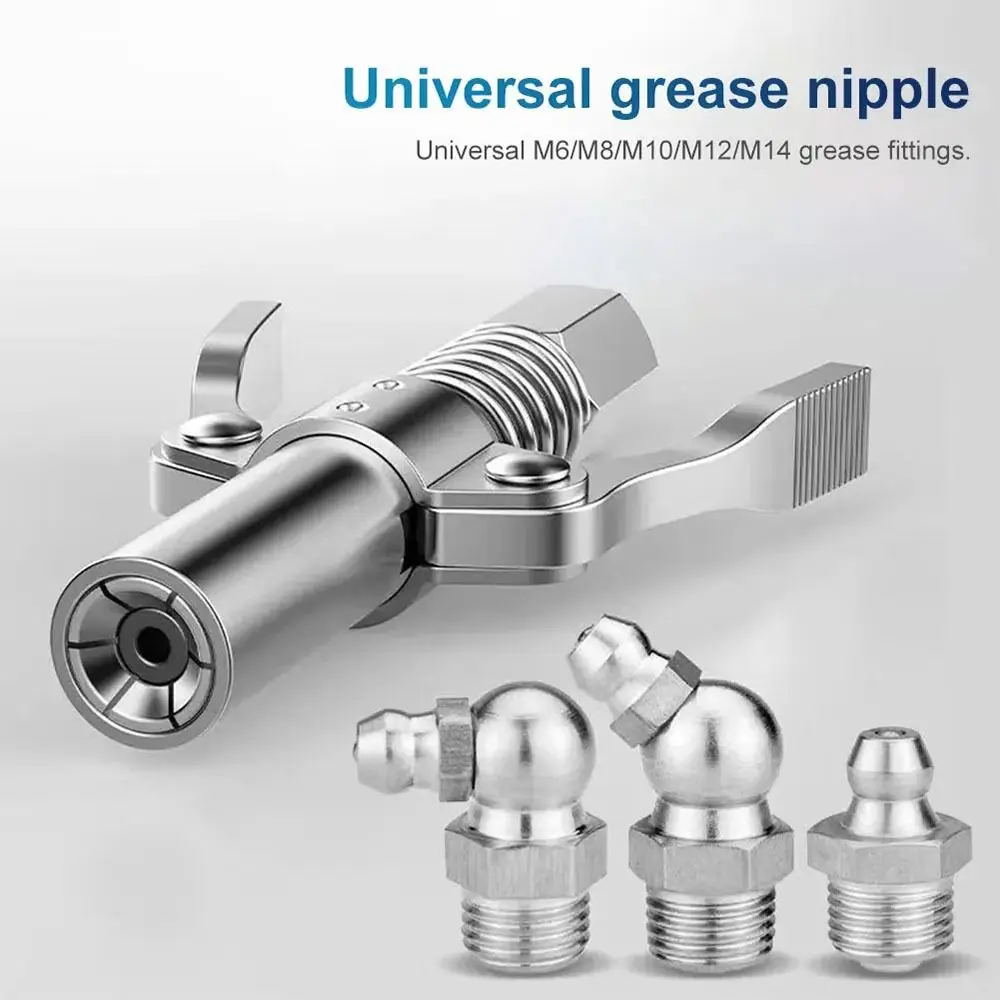 1Pcs 10000 PSI Quick Release Grease Coupler Leak Free Stainless Steel Lubrication Oil Pump Tip Two Press Release NPT 1/8