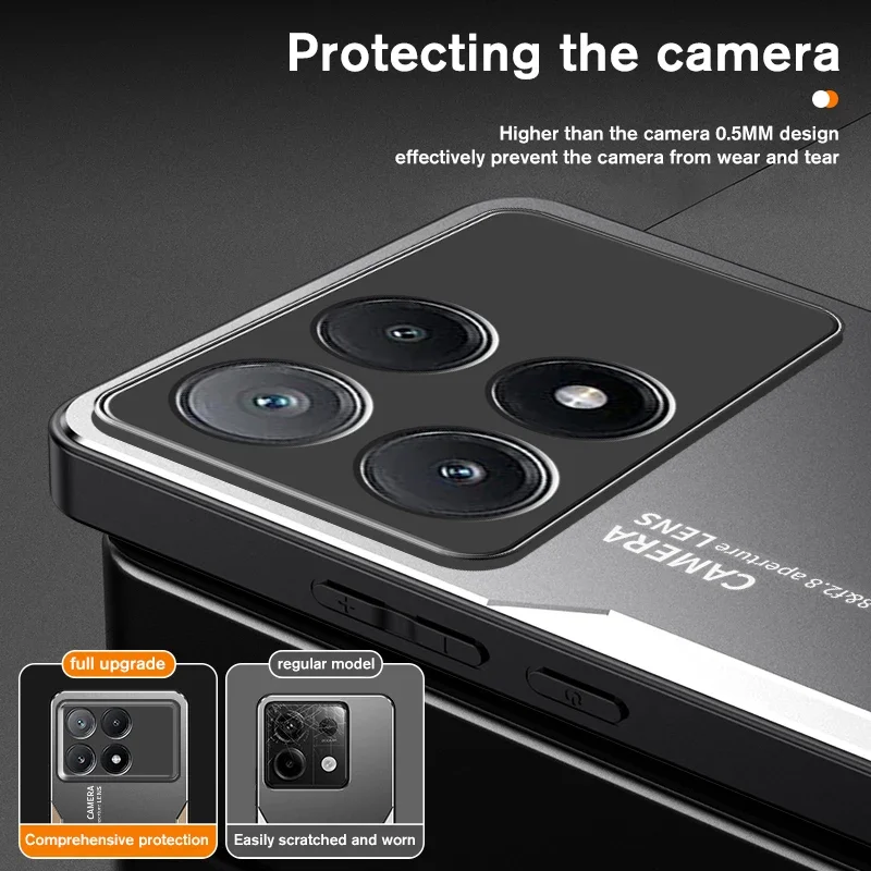 For Xiaomi Poco X6 Pro 5G Case Luxury Aluminum Alloy Protective Back Cover PocoX6 Poko Little X6Pro X 6 Pro 6X