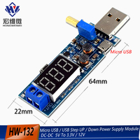 Boost Buck Converter micro USB Step UP / Down Power Supply Module DC-DC 5V to 3.3V / 12V Adjustable Out DC 1.2V-24V