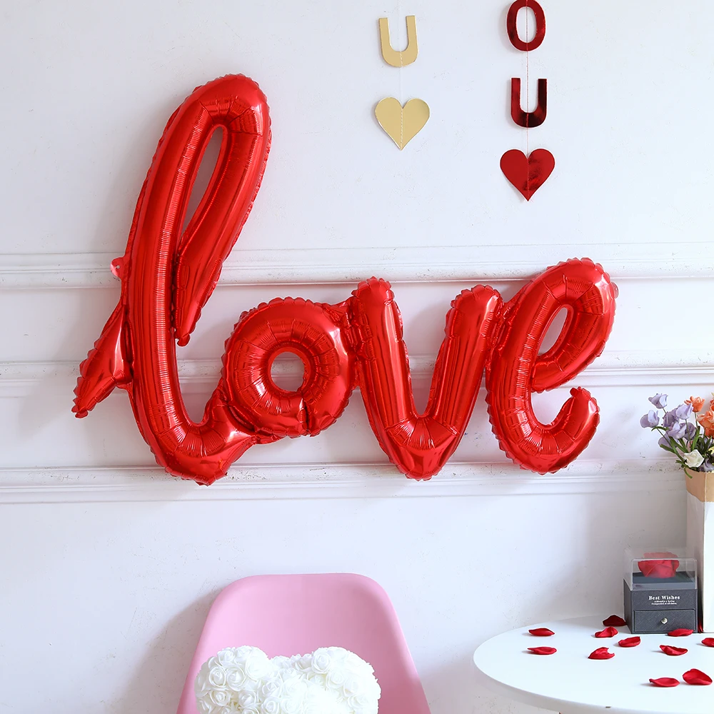 1pc 40inch LOVE Foil Balloons Red Gose Pink Love Valentines Day Decoration Wedding Engagement Anniversary Baby Shower Supplies