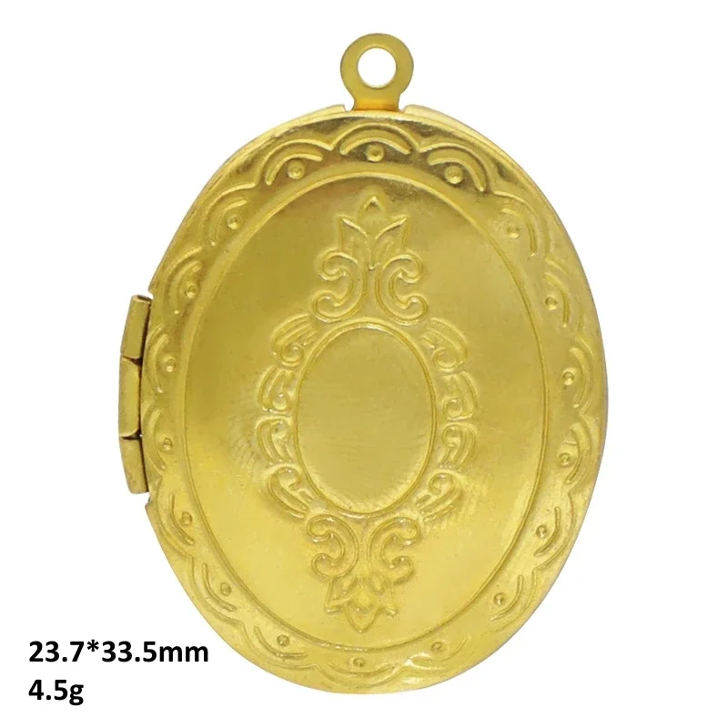 BoYuTe (50 Pieces/Lot) Oval Shaped Raw Brass Photo Locket Pendant Can Open Diy Jewelry Making Accessories
