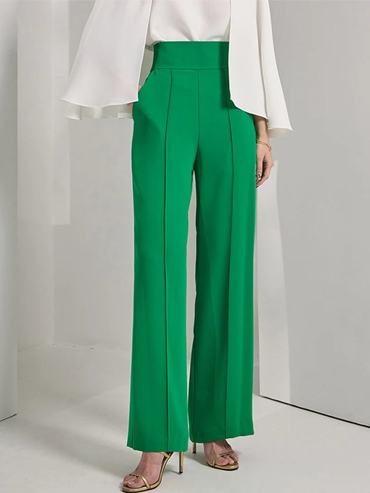 

High Waist ket Straight Leg Casual Pants Korean Sle Spring Summer New Arrival Women's Long Trousers by Muse