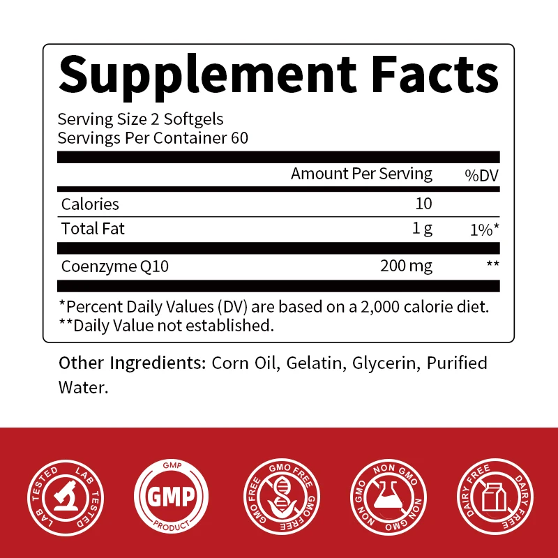 Lukaree Coenzyme Q10 Capsules COQ10 for Middle Aged and Elderly People Physical Health with Vitamins and Minerals - Image 3