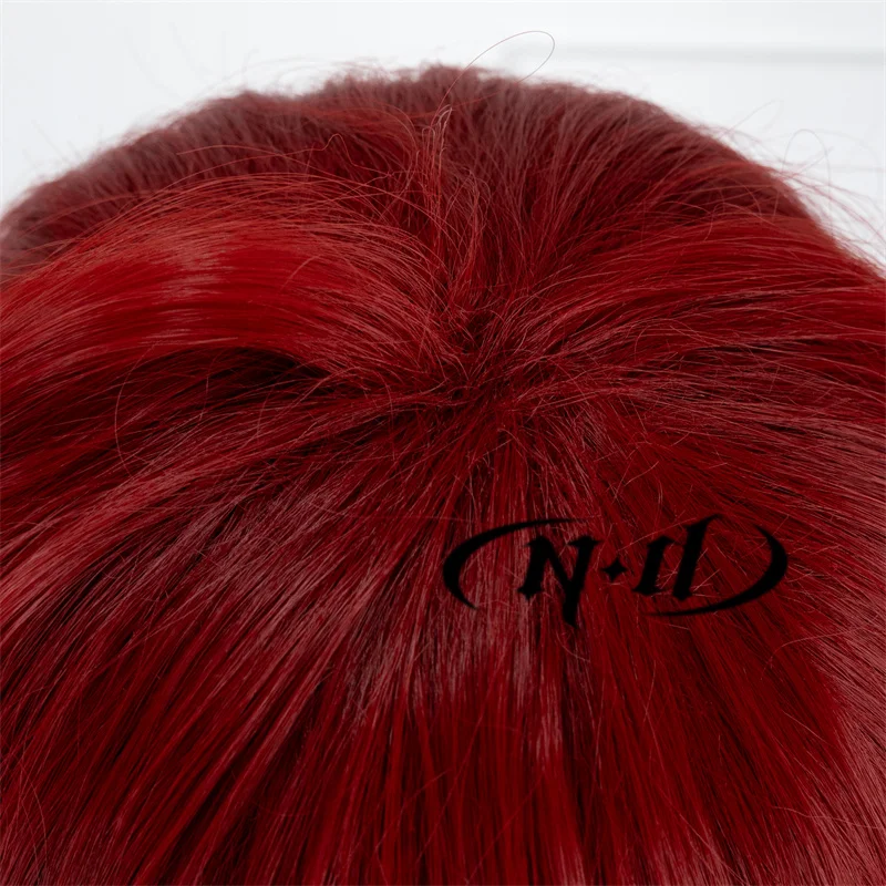 شعر مستعار أسود بتلر تأثيري ، الزنجبيل الثاني ، أنيمي ، Kuroshitsuji ، شعر أحمر غامق طويل ، شعر مستعار للكون الهزلي ، هالوين