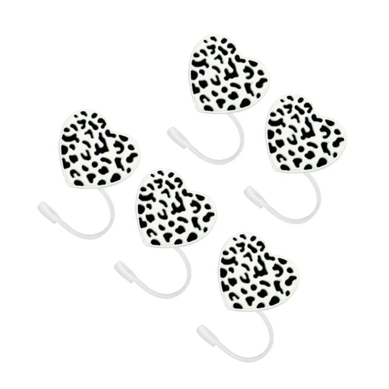 5pcs Silicone Straw Cover for 8mm Straw Caps Cup Accessories Valentines Day Gift