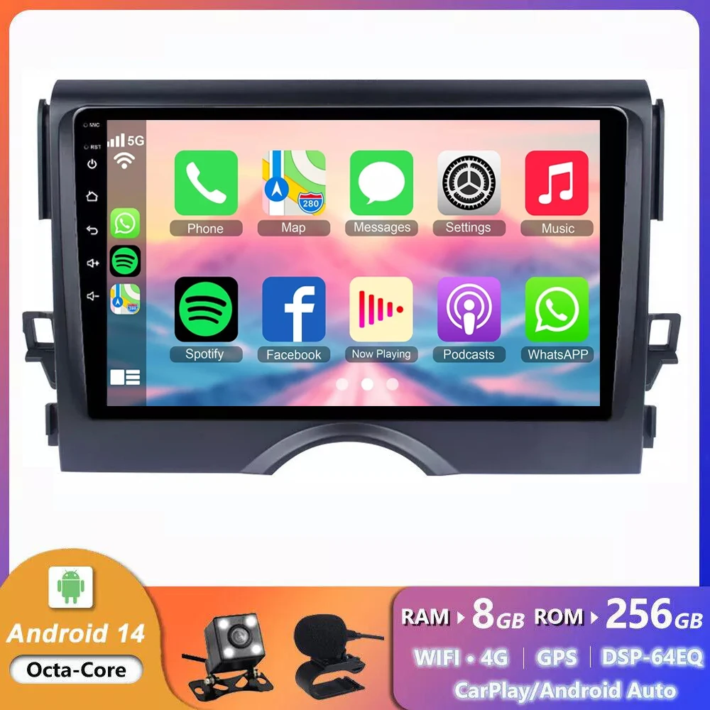 

Wireless CarPlay For Toyota Reiz Mark X 2009-2015 Android 14 Auto Radio Wifi Car Multimedia Video Player GPS Navigation Screen