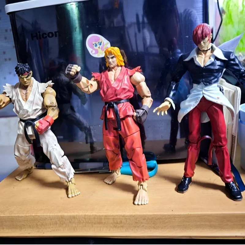 

19cm Street Fighter Action Figure Capcom Vs Snk Figures Genuine Bulk Toy Iori Yagami Takashi Ryu Ken King Figurine Gamegift